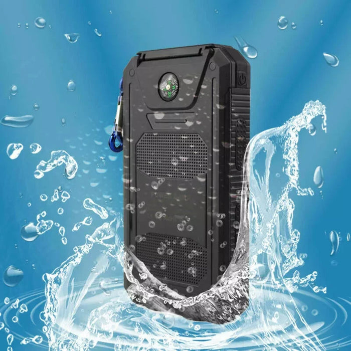 Waterproof Solar Power Bank USB 10000mAh Battery Portable Charger For Mobile