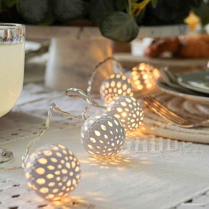 1.5m Battery Moroccan Globe Lantern LED Clear Cable Indoor Fairy String Lights