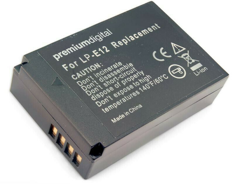 Replacement  Canon LP-E12 Battery EOS-M2 EOS M10, EOS 100D Rebel SL1 LP E12