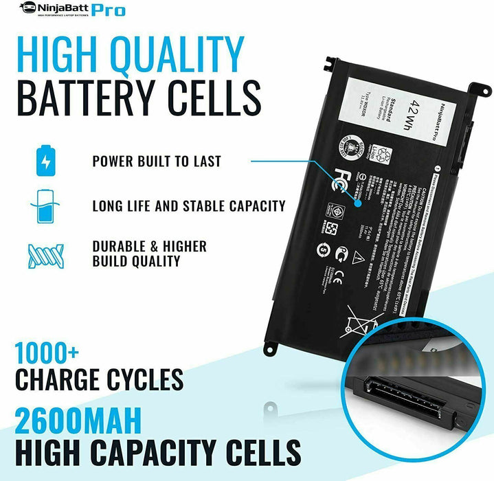 NinjaBatt Pro Battery WDX0R For Dell Inspiron 15 7579 5567 5578 5570 5568 7569