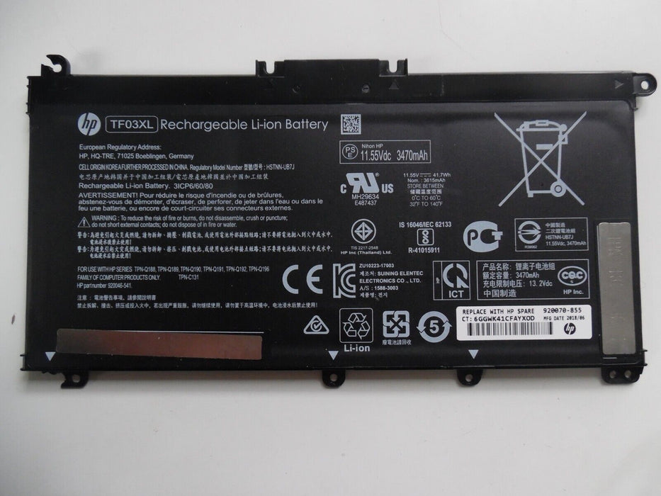 Genuine HP TF03XL Pavilion 15-CC 15-CD 15-CK 17-AR 41.9Wh Battery 920070-855