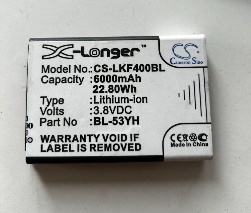 Battery Cameron Sino CS-LKF400BL LG G3 6000mAh BL-53YH