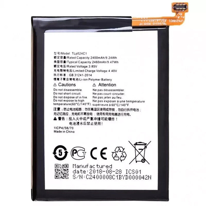 Battery TLP024C7 / TLP024C1 Compatible for Alcatel 1C 2019 / 1V 2019 5000 mAh