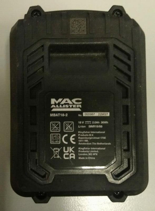 Mac Allister Solo 18v Li-ion battery 2.0Ah