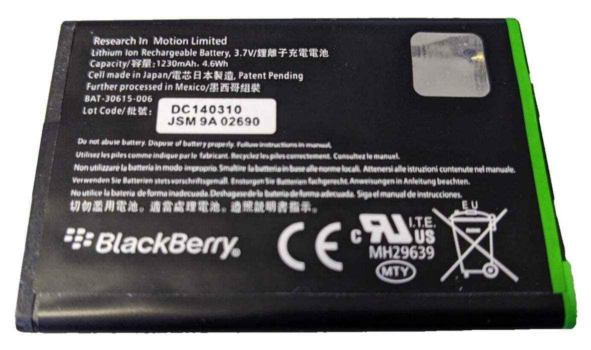 BlackBerry 1230 mAh J-M1 Battery for 9900/9930 NEW