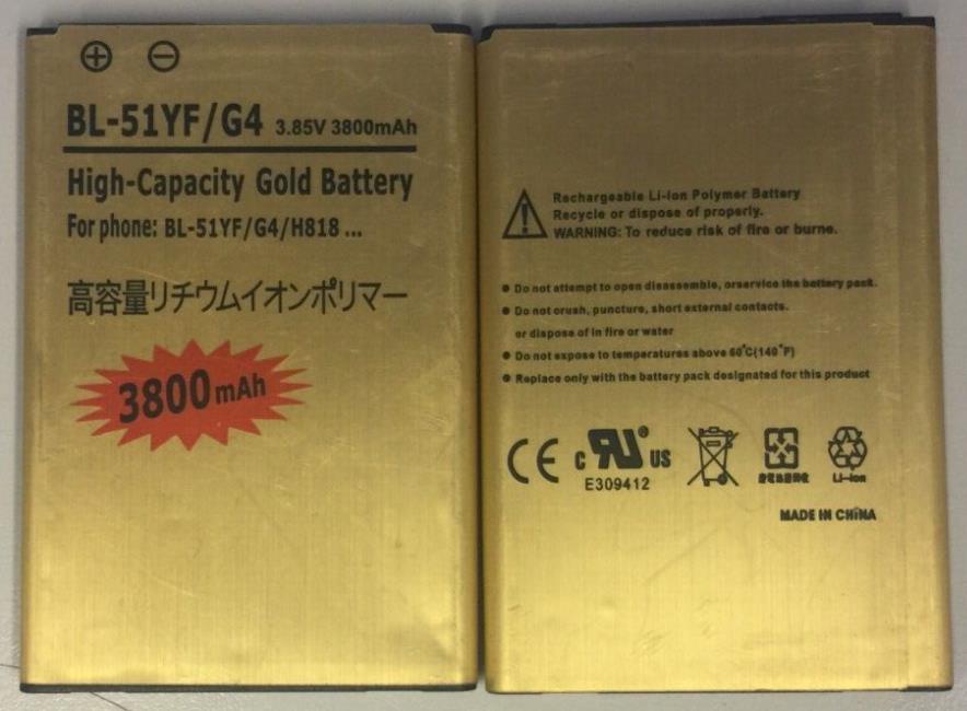 New Replacement LG BL-51YF Battery 3000mAh 11.6Wh For LG G4 H815 Dual LTE H819