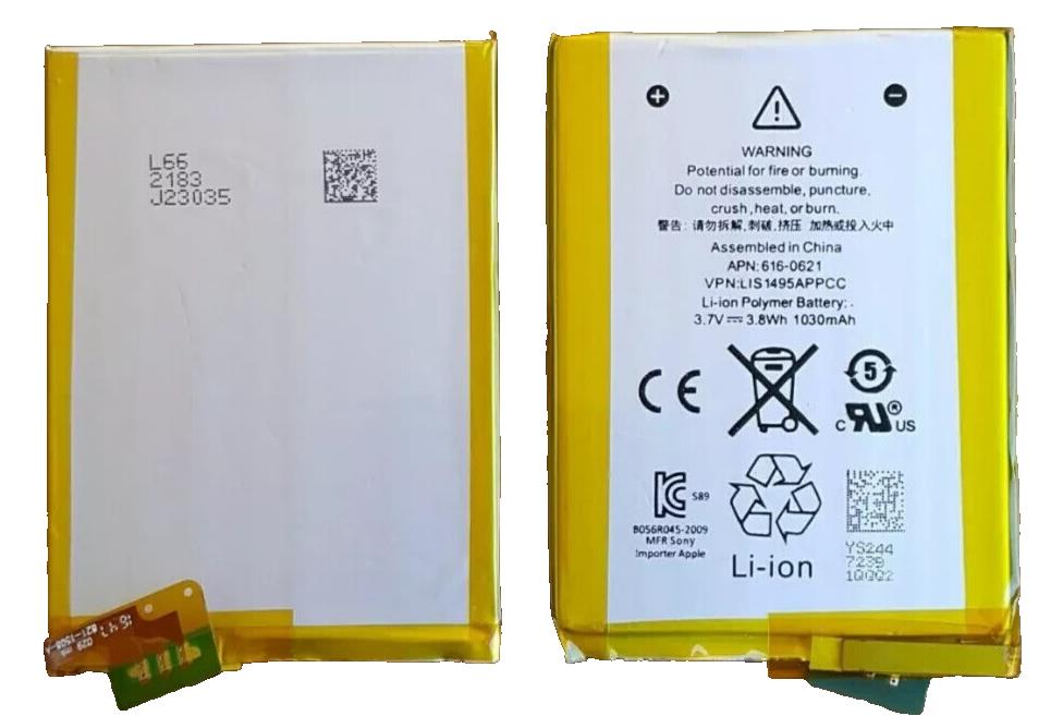 Battery for iPOD TOUCH 5th GENERATION ORIGINAL BATTERY 0619, 0621 1030mAh