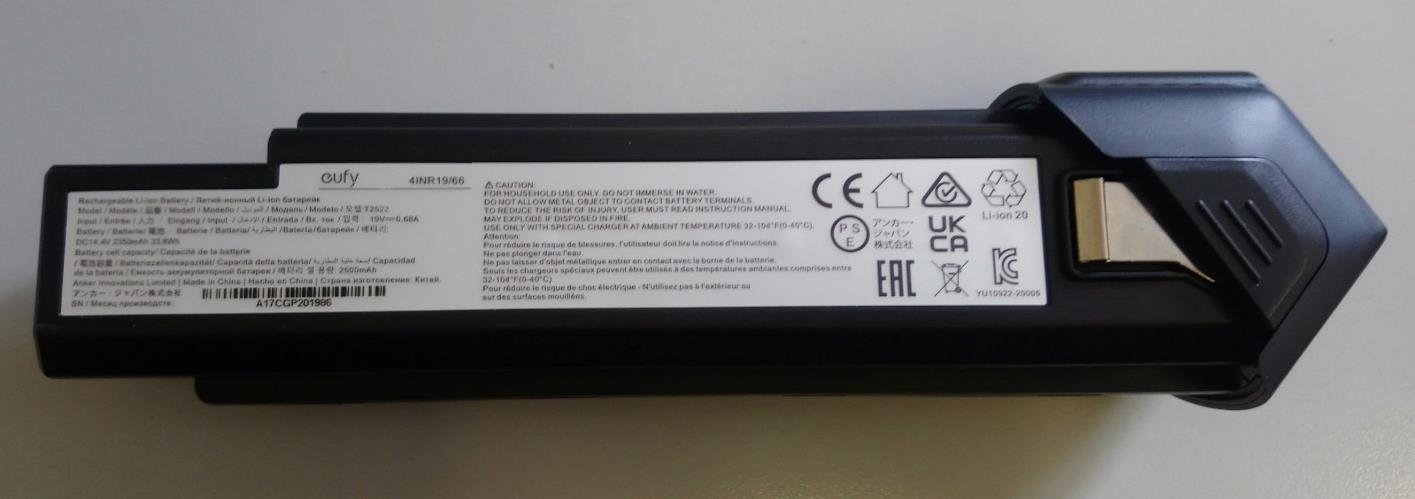 Li-Ion Battery 14.4V 2350mAh Type T2522 For Eufy Homevac H30 plus charger