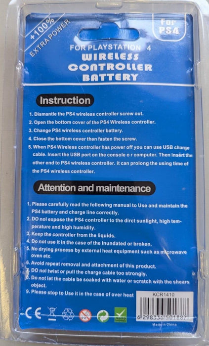 Replacement rechargeable Battery for PS4 wireless controller,MODEL KCR1410
