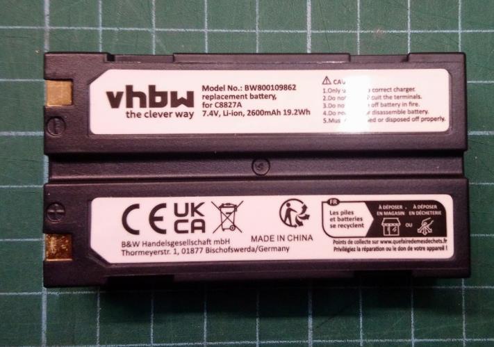 VHBW battery 2600mAh (7.4V) for Trimble GeoExplorer 3 replaces D-Li1, C8872A